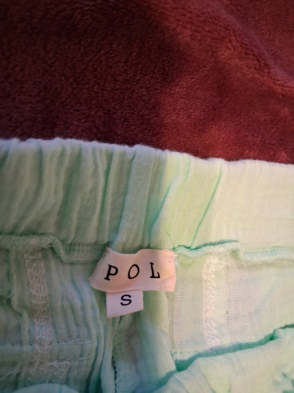 POL Mint Green Set Wide Leg Pants and Jacket with Lace Accents Size Small - Picture 11 of 12